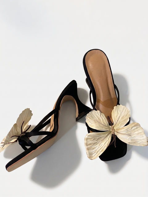 Iridescent Butterfly High Sandals