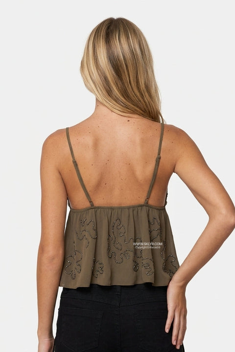 Dark Olive Fitted Cami Top