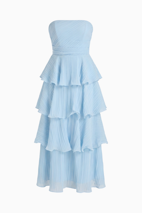 Elegant Strapless Tiered Dress
