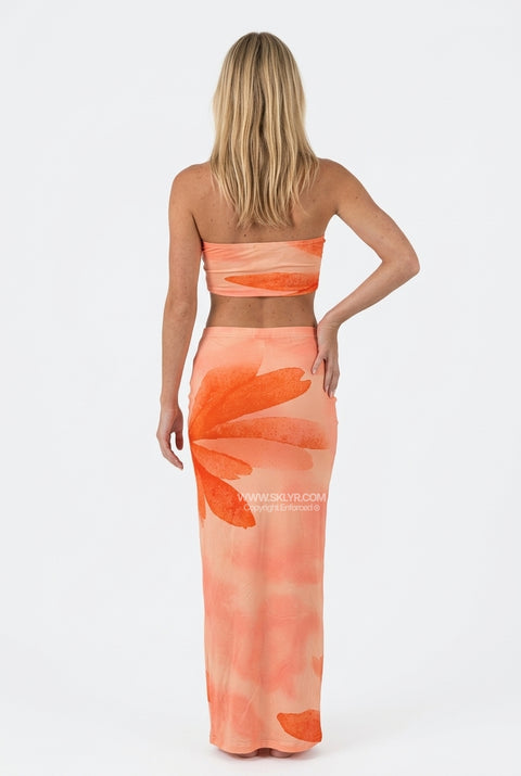 Orange Floral Fitted Set
