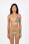 Mismatched Striped Triangle String Bikini