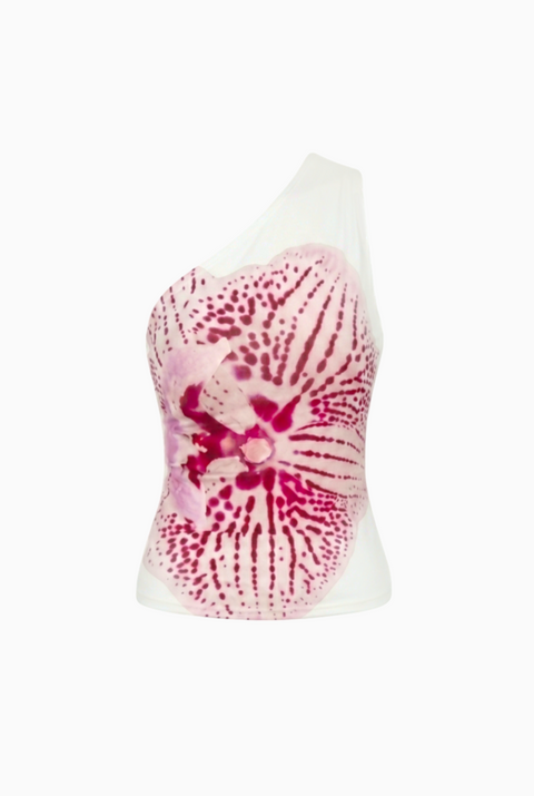 Pink Sea Creature Print Fitted Top