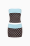 Chocolate Brown & Baby Blue Polka Dot Two-Piece Set