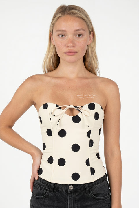 Retro Polka Dot Bustier Top