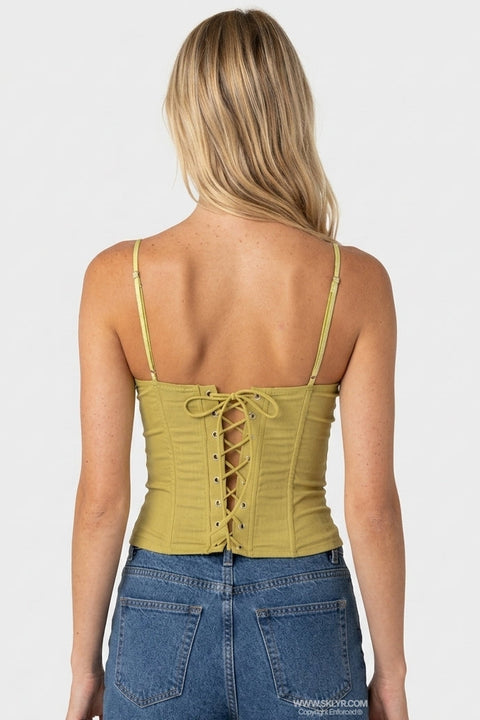 Lime Green Lace Crop Top