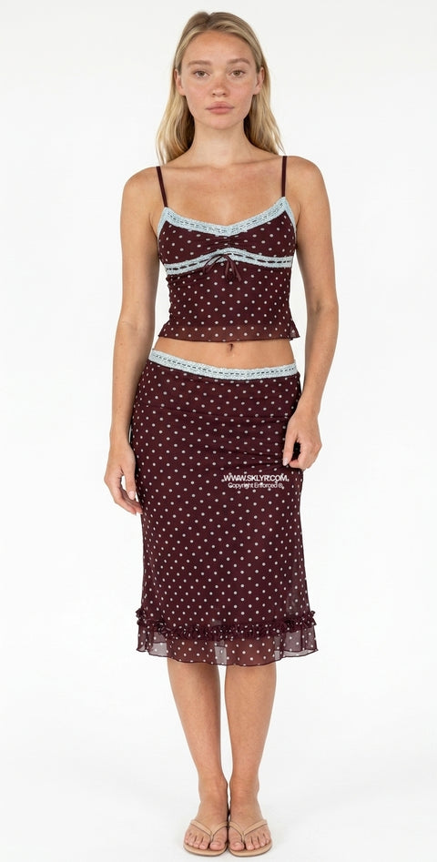 Polka Dot Two-Piece Lace Set
