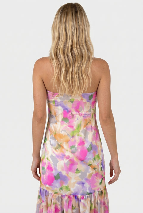 Blush Floral Flowing Maxi Dress