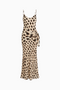 Spotted Tie-Waist Slip Maxi Dress