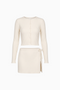 Ribbed Knit Cardigan and Mini Skirt Set