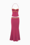 Burgundy Halter Maxi Set