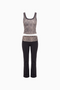 Two-Piece Contrast Leopard Waistband Lounge Set