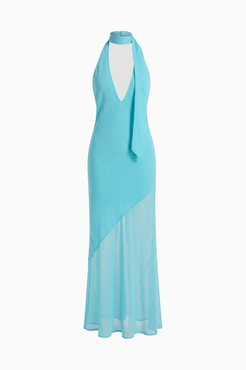 Vibrant Chartreuse Draped Maxi Dress