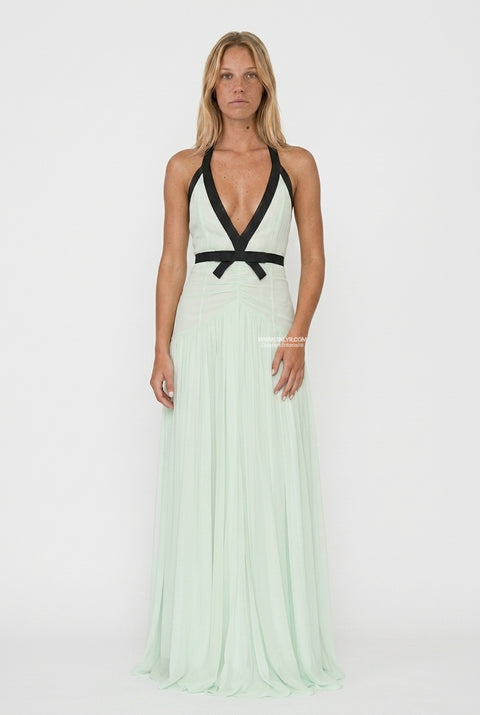 Mint Halterneck Flowing Maxi Dress