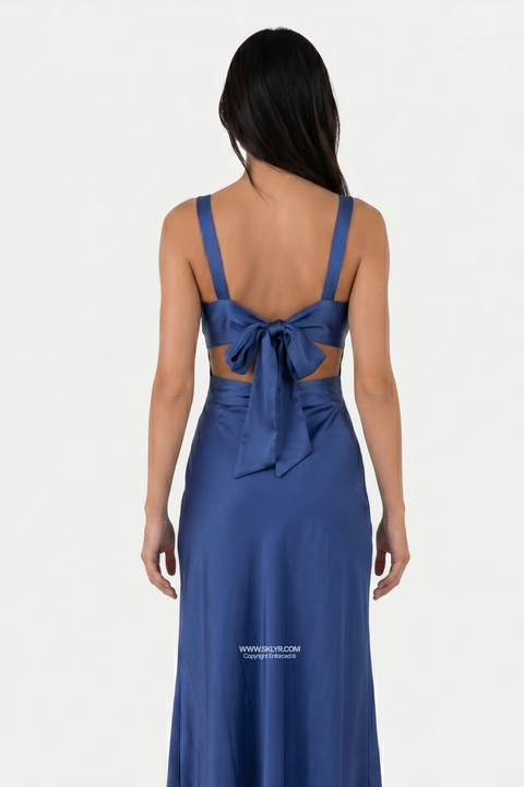 Elegant Plunge Neckline Cut-Out Gown Dress