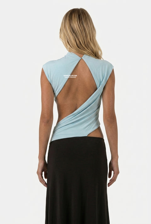 Brown & Mint Colorblock Maxi Dress