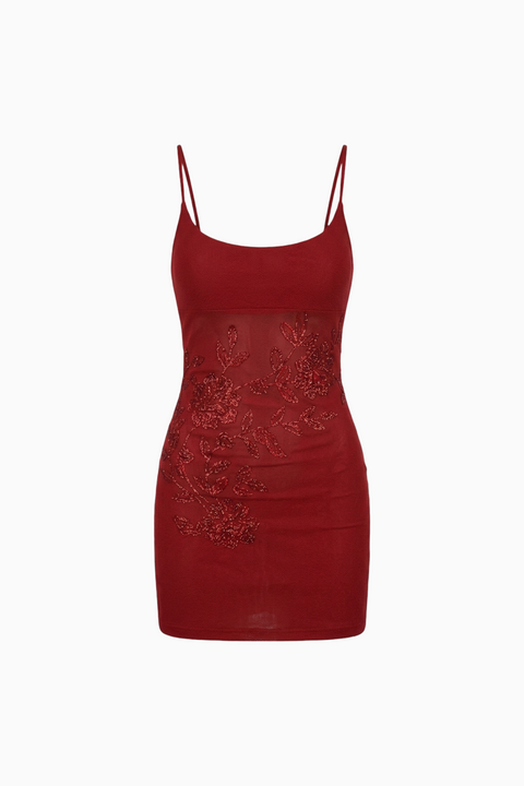 Burgundy Sleek Fitted Mini Dress