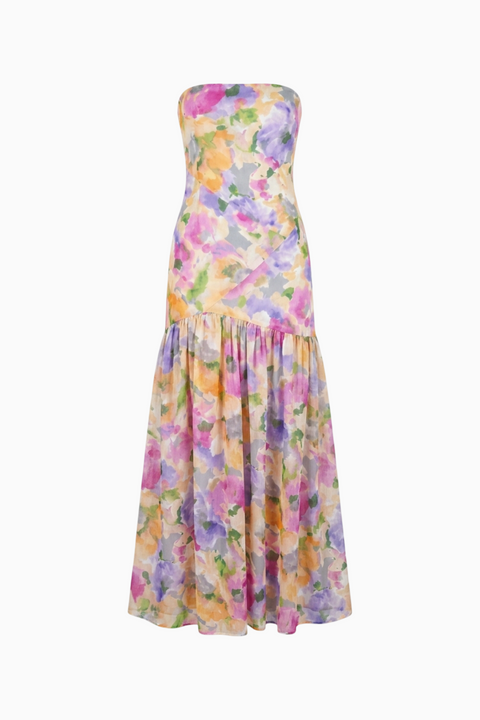 Blush Floral Flowing Maxi Dress