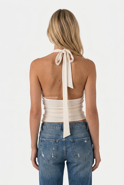 Button-Front Crop Top