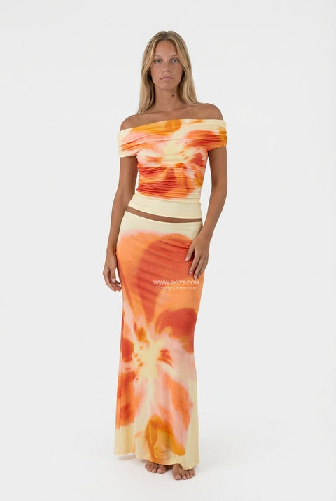 Orange Tie-Dye Maxi Set