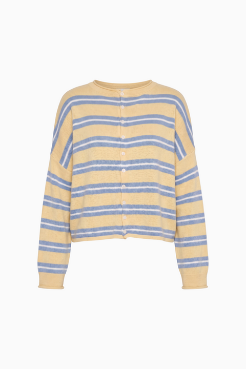 Relaxed Striped Cashmere-Blend Cardigan