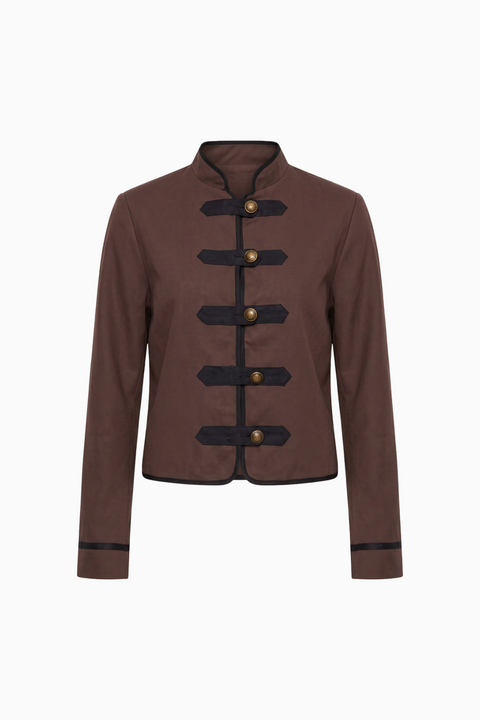 Structured Mandarin Collar Military Jacket