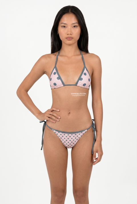 Teal Large DotTop & Bottoms Bikini