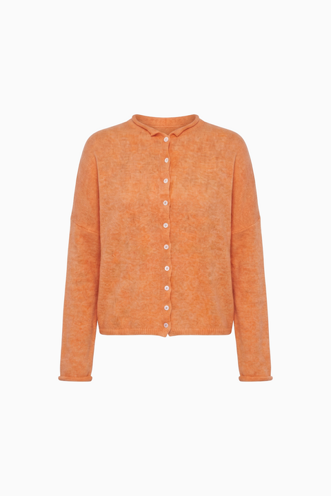 Soft Pink Button-Up Knit Cardigan