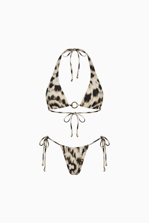 Animal Print Tie-Side Micro Bikini