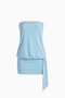Strapless Eyelet Drop-Waist Mini Dress