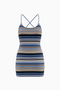 Blue Stripe Fitted Mini Dress