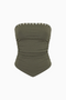 Khaki Fitted Sleeveless Top