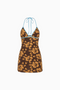 Floral Printed V-Neck Beach Mini Dress
