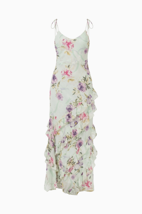 Mint Soft Floral Slip Maxi Dress