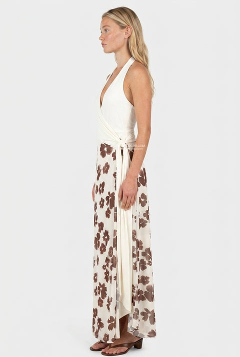 White Delicate Floral Maxi Dress