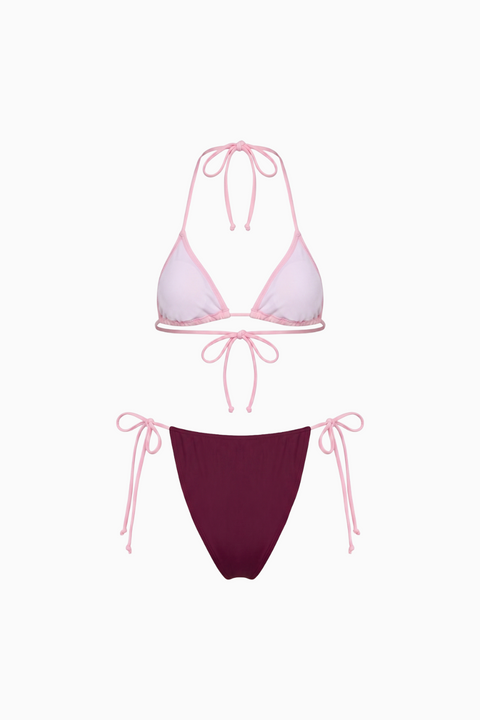 Burgundy Bow String Bikini