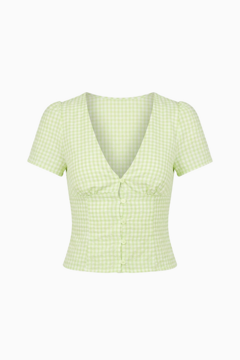 Yellow-Green Fitted Crop Top