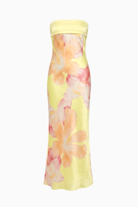 Orange Hibiscus Abstract Maxi Dress