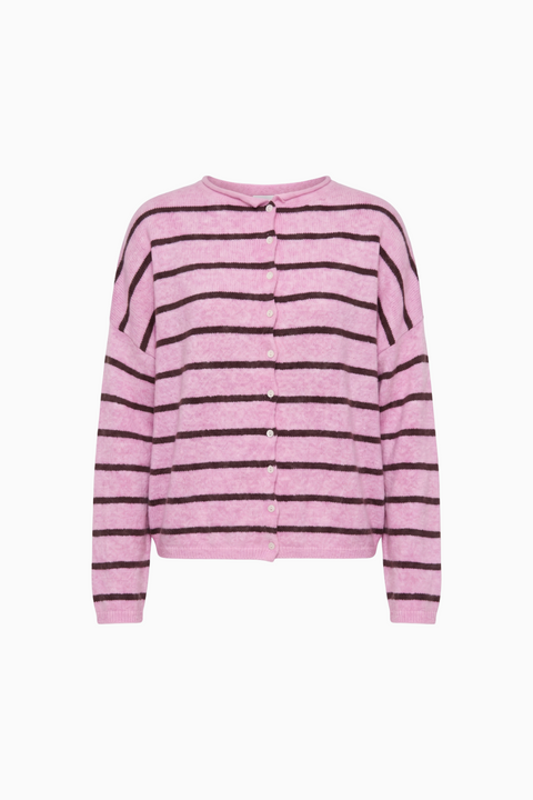 Relaxed Striped Cashmere-wool Blend Cardigan