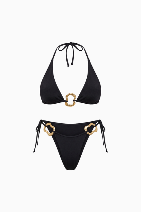 Black Bikini Set with Sculpted