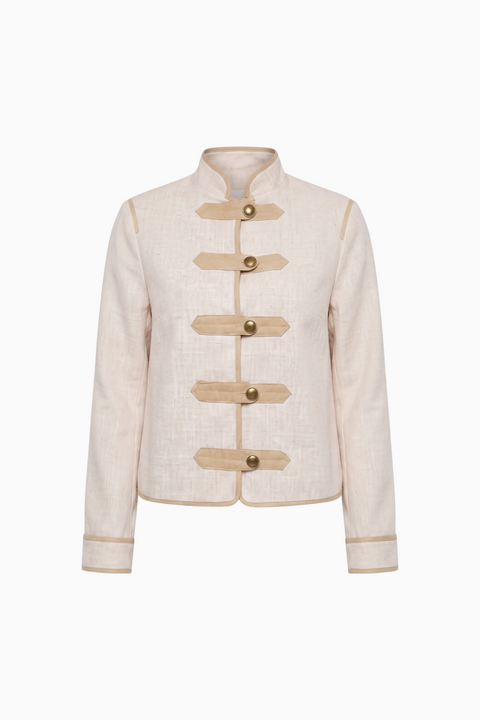 Structured Mandarin Collar Military Jacket