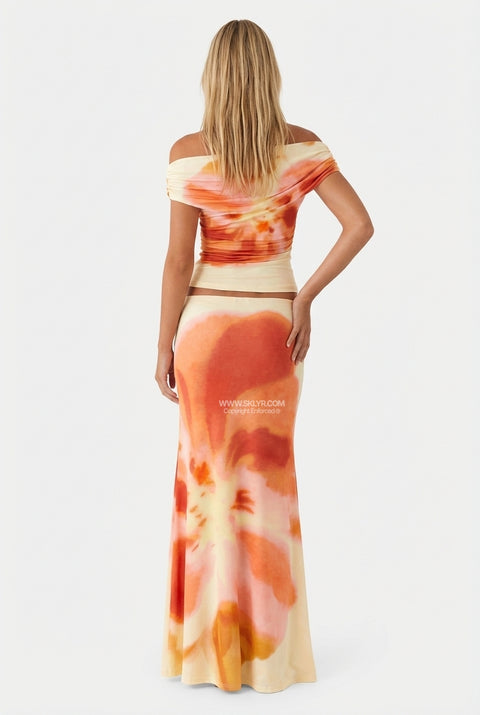 Orange Tie-Dye Maxi Set