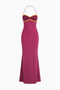 Magenta Halter Maxi Dress