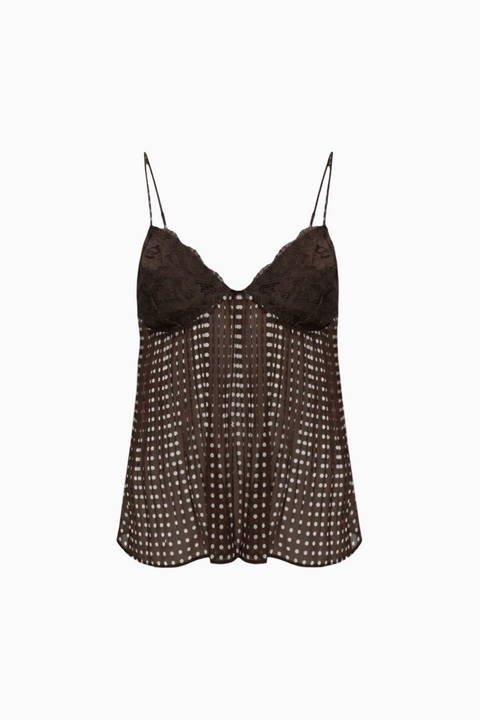 Brown Pleat-Front Fitted Top