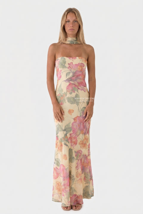 Ivory Strapless Structured Maxi Dress