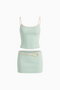 Contrast Binding Cami and Mini Skirt Set