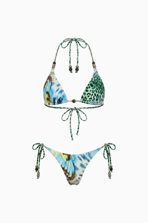 Exotic Island Beaded Triangle Bikini