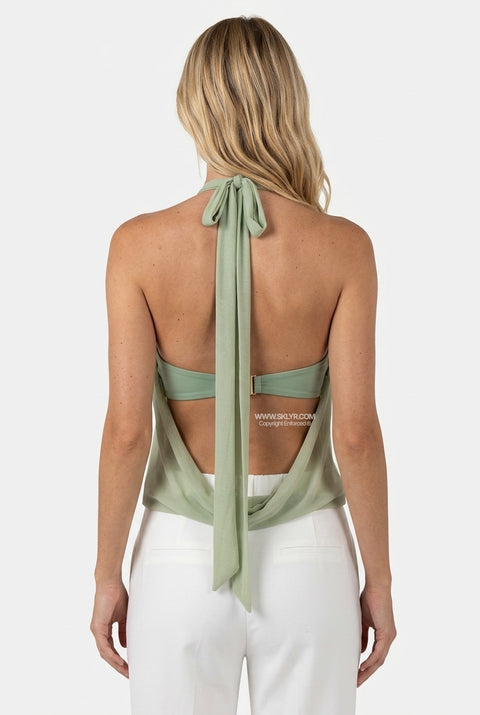 Sage Green Ring-Detail Top