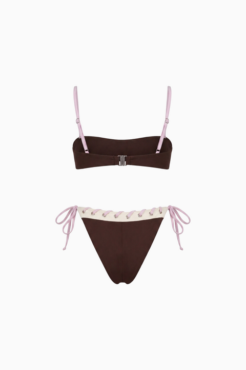 Brown Corset-Style Bikini