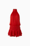 Red Ruffle-Hem Mini Dress