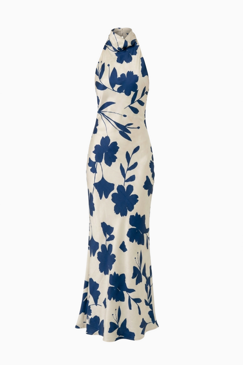 Navy Botanical Floral Maxi Dress